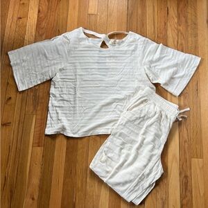 NEW World Market cream striped lounge set